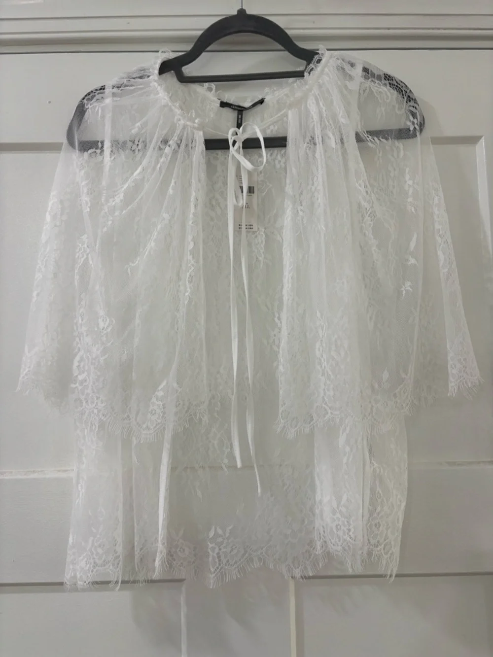 NWT Anthropologie Lace Tie-Front Poncho Cape - Picture 8 of 9